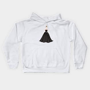 princess, black gown Kids Hoodie